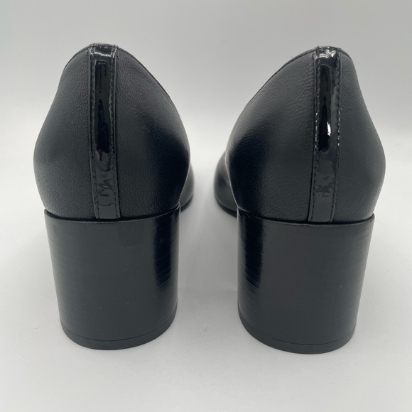 MARGAUX The Heel in Black Nappa Block Pumps Size 38 W Comfortable Leather - Picture 6 of 13